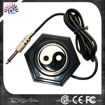 Clásico estilo chino 360 redondo Ying-Yang tatuaje pie pedal con el enchufe de cable largo